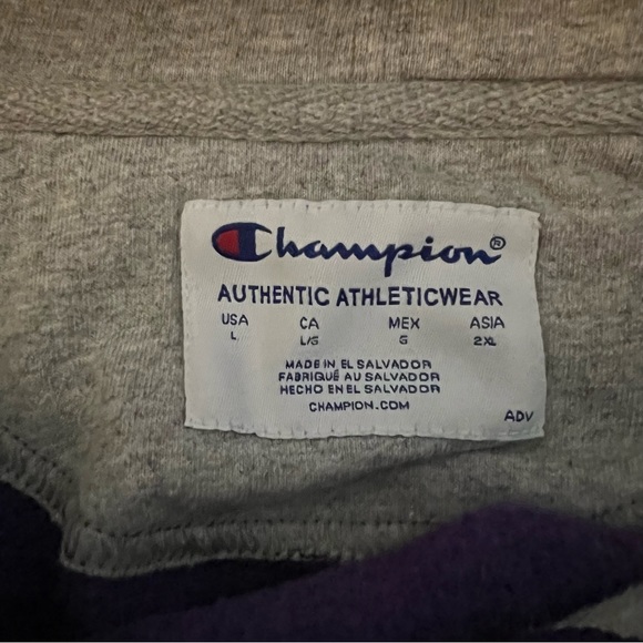 Purple Champion Hoodie with Front Pocket - Men’s L - Picture 3 of 3